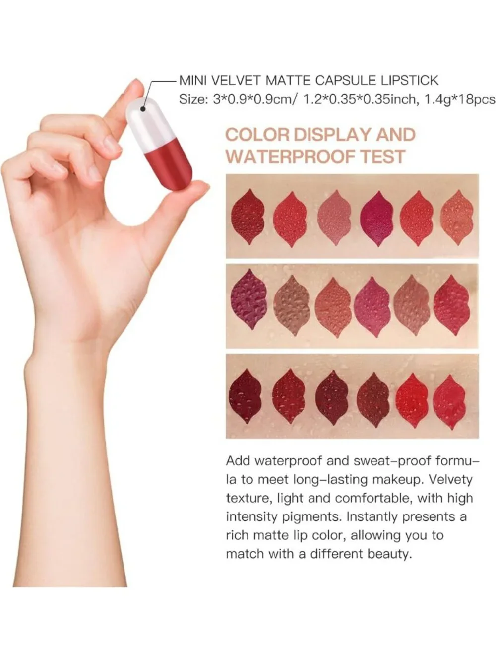 Vibrant 18-Color Mini Matte Lipstick Set - Long-Lasting, Waterproof Lip Colors